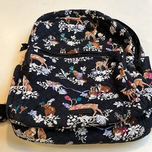 Vera Bradley Quilted Campus Backpack Miss mischief Reindeer Christmas